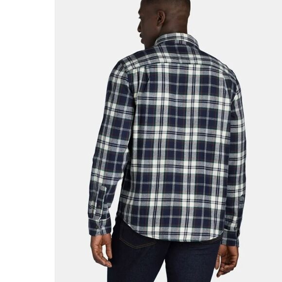 George Small Blue and Black Plaid Flannel Button Down Shirt - Picture 2 of 8